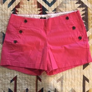 J. Crew Pink CityFit Buttonfront Shorts